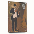 Vintage Performer Wall Art - Whimsical Clown Playing Violin in Warm Tones