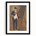 Vintage Performer Wall Art - Whimsical Clown Playing Violin in Warm Tones
