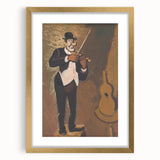 Vintage Performer Wall Art - Whimsical Clown Playing Violin in Warm Tones
