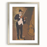 Vintage Performer Wall Art - Whimsical Clown Playing Violin in Warm Tones