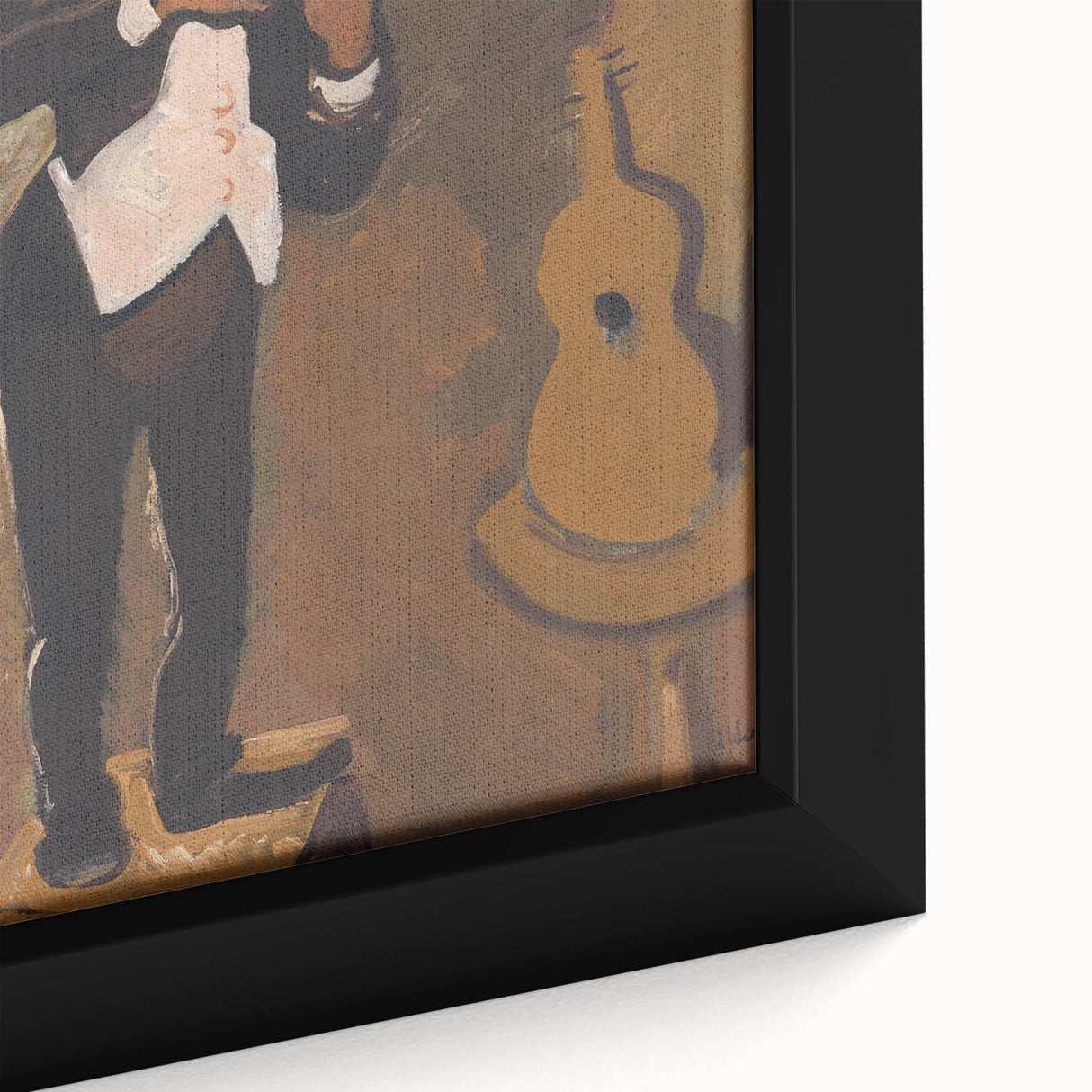 Vintage Performer Wall Art - Whimsical Clown Playing Violin in Warm Tones