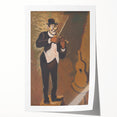 Vintage Performer Wall Art - Whimsical Clown Playing Violin in Warm Tones