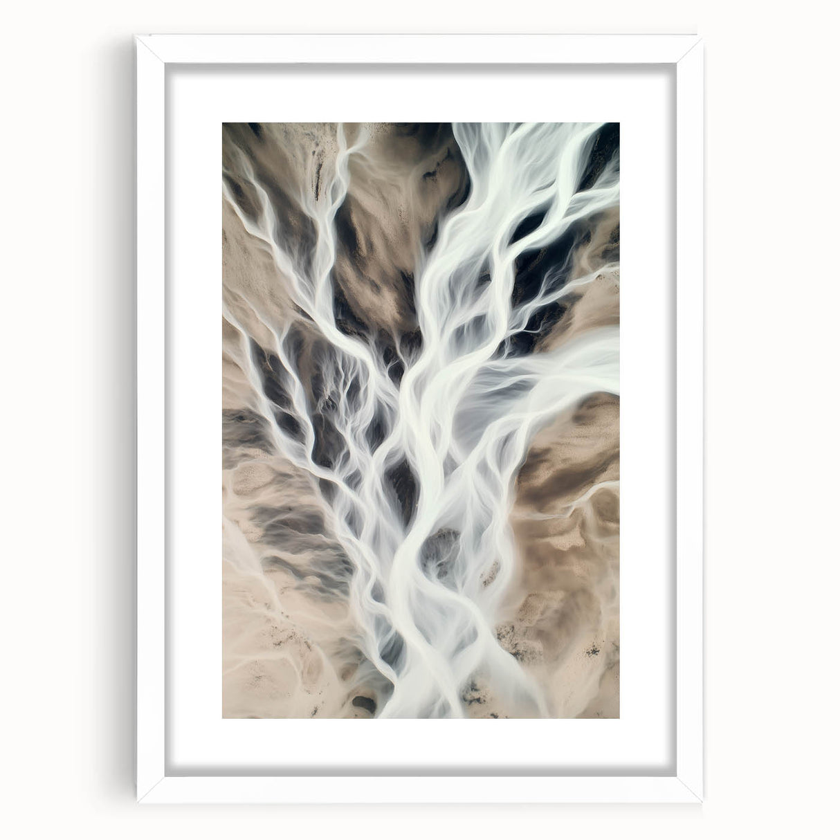 Aerial River Flow – Dynamic Abstract Nature Motion Wall Art