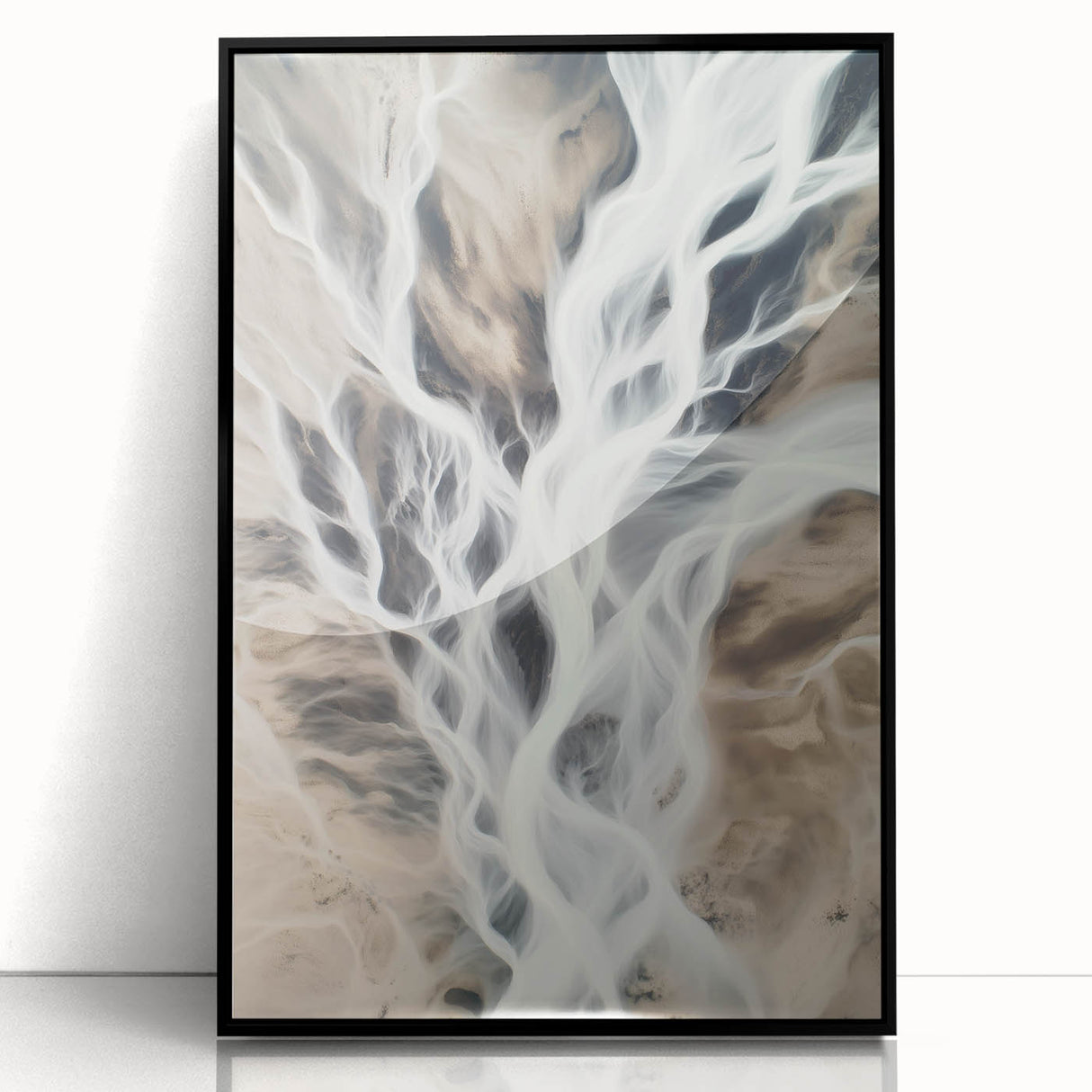 Aerial River Flow – Dynamic Abstract Nature Motion Wall Art