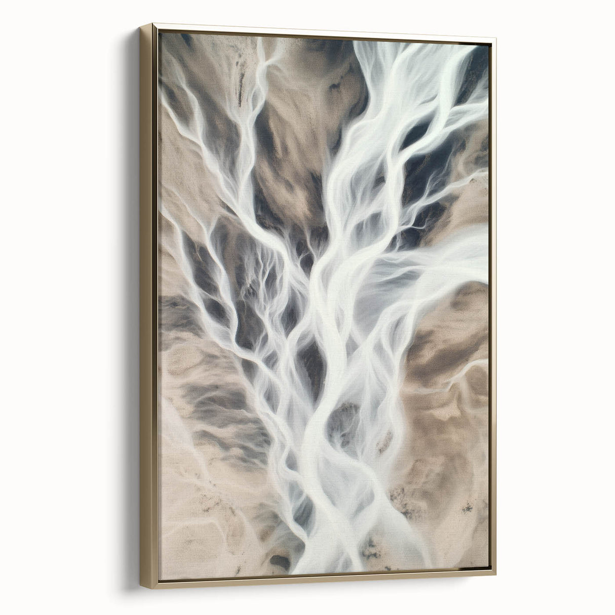 Aerial River Flow – Dynamic Abstract Nature Motion Wall Art