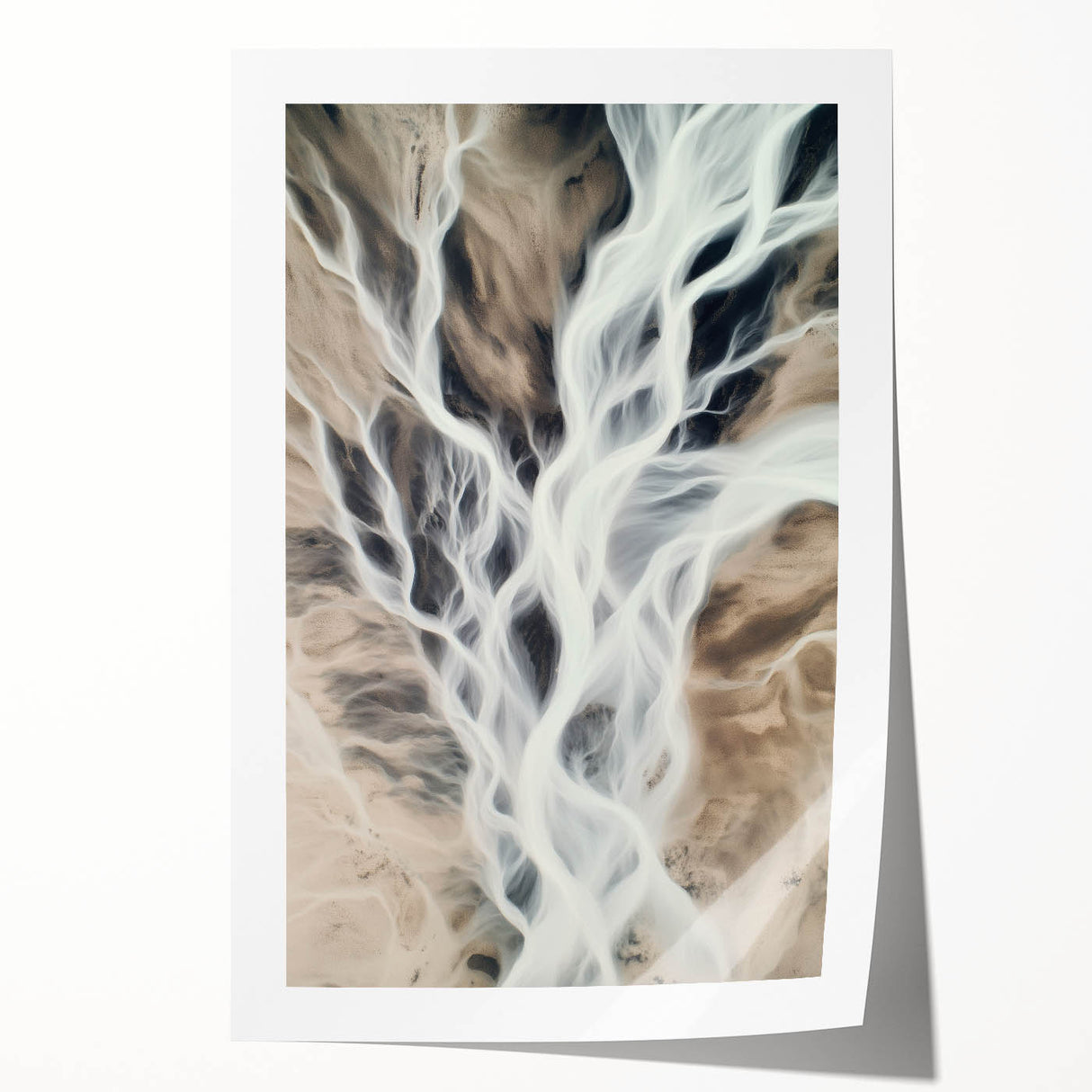 Aerial River Flow – Dynamic Abstract Nature Motion Wall Art