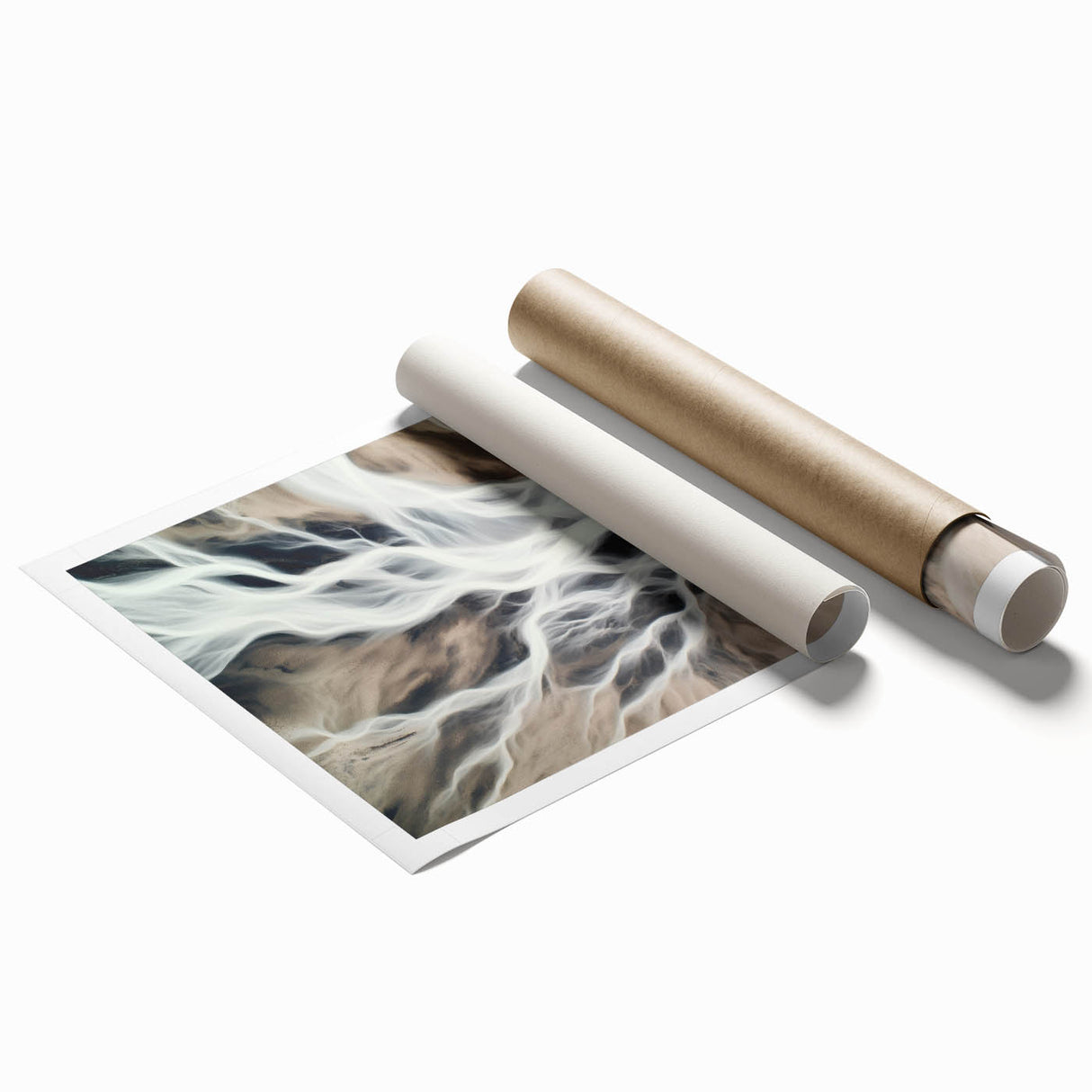 Aerial River Flow – Dynamic Abstract Nature Motion Wall Art