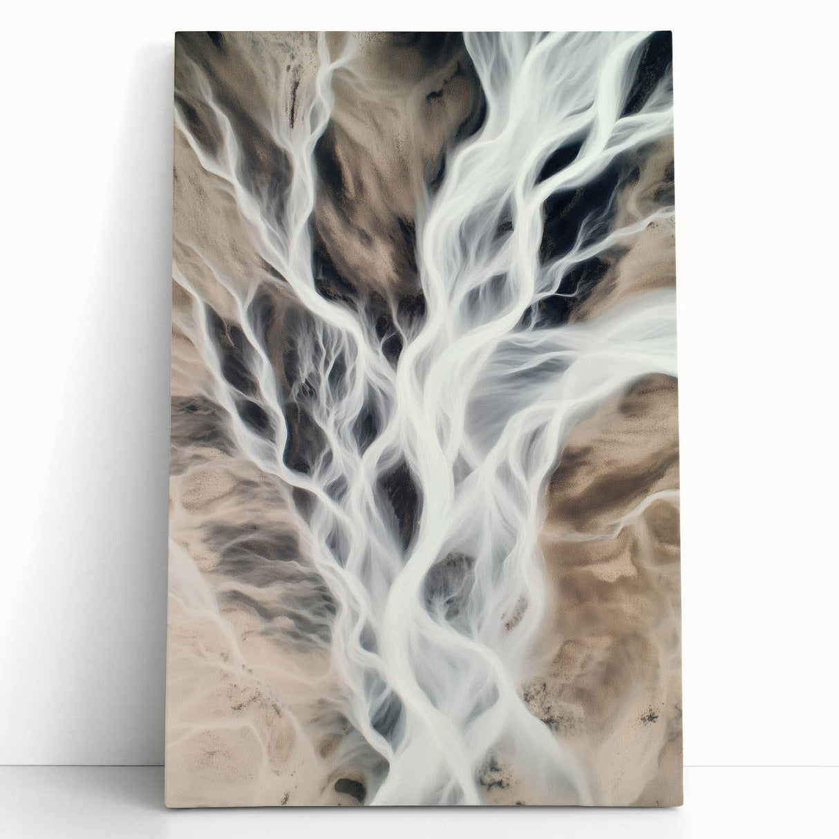 Aerial River Flow – Dynamic Abstract Nature Motion Wall Art