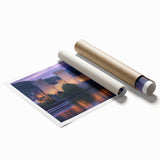 Landscape artwork depicting a majestic castle set against a vibrant sky, printed on high-quality canvas and rolled for easy shipping. Ideal for home decor enthusiasts.