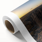 Stunning rolled canvas artwork depicting vibrant landscapes with dramatic cliffs, showcasing rich colors and textures, perfect for home decor. Ideal for art enthusiasts.