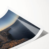 Vibrant rolled canvas print showcasing a stunning landscape of rugged cliffs and serene sky in rich colors, perfect for home decor and art enthusiasts.