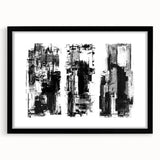 Black and White Abstract Triptych Wall Art – Framed & Canvas