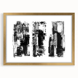 Black and White Abstract Triptych Wall Art – Framed & Canvas