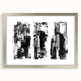 Black and White Abstract Triptych Wall Art – Framed & Canvas