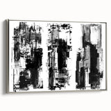 Black and White Abstract Triptych Wall Art – Framed & Canvas