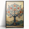 Framed Dining Room Prints - Vintage Folk Art Tree Canvas