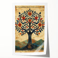 Framed Dining Room Prints - Vintage Folk Art Tree Canvas
