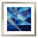 Blue Geometric Wall Art – Modern Abstract Canvas for Living Room