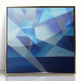 Blue Geometric Wall Art – Modern Abstract Canvas for Living Room