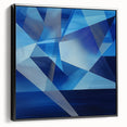 Blue Geometric Wall Art – Modern Abstract Canvas for Living Room