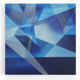 Blue Geometric Wall Art – Modern Abstract Canvas for Living Room
