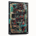 Abstract Office Wall Art - Bold Teal, Black & Red Corporate Print