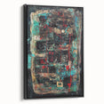 Abstract Office Wall Art - Bold Teal, Black & Red Corporate Print