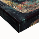 Abstract Office Wall Art - Bold Teal, Black & Red Corporate Print