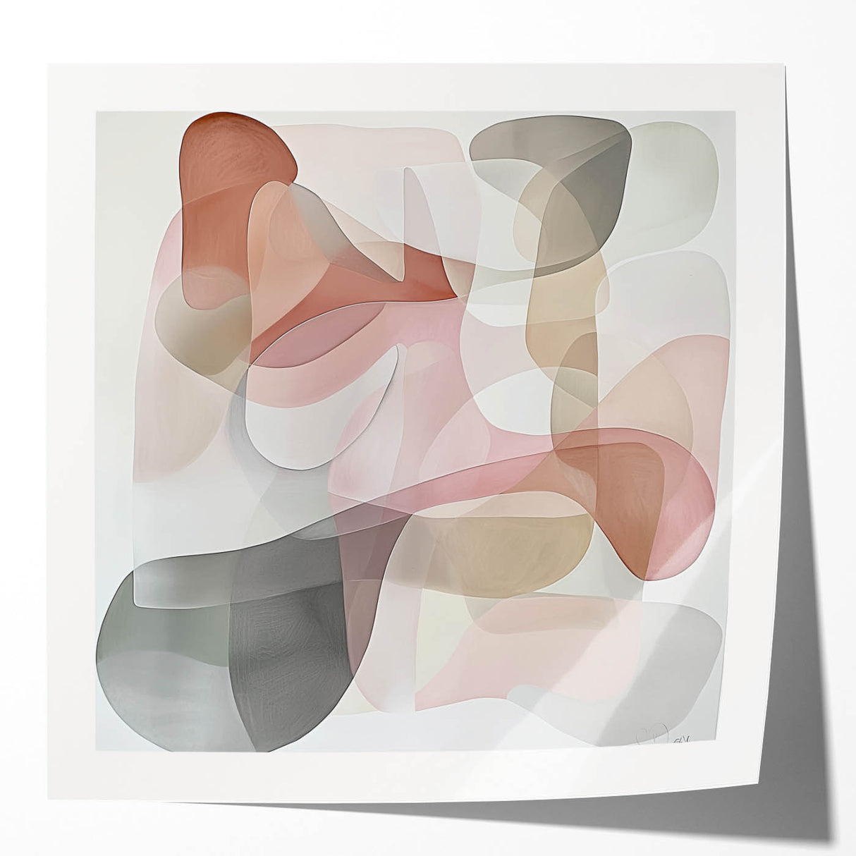 Abstract geometric photo print mockup set featuring glossy finishes, vibrant colors, and modern design elements, ideal for stylish home decor and art display.