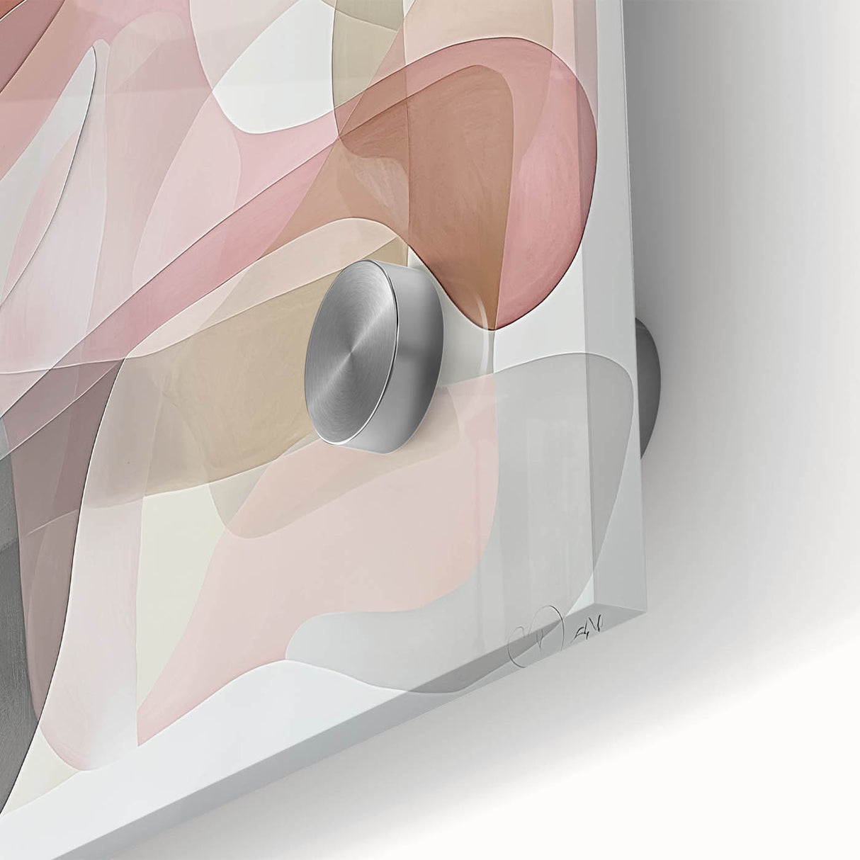 Close-up of a vibrant abstract geometric acrylic glass design, showcasing bold colors and sharp angles, perfect for modern home decor and art enthusiasts.