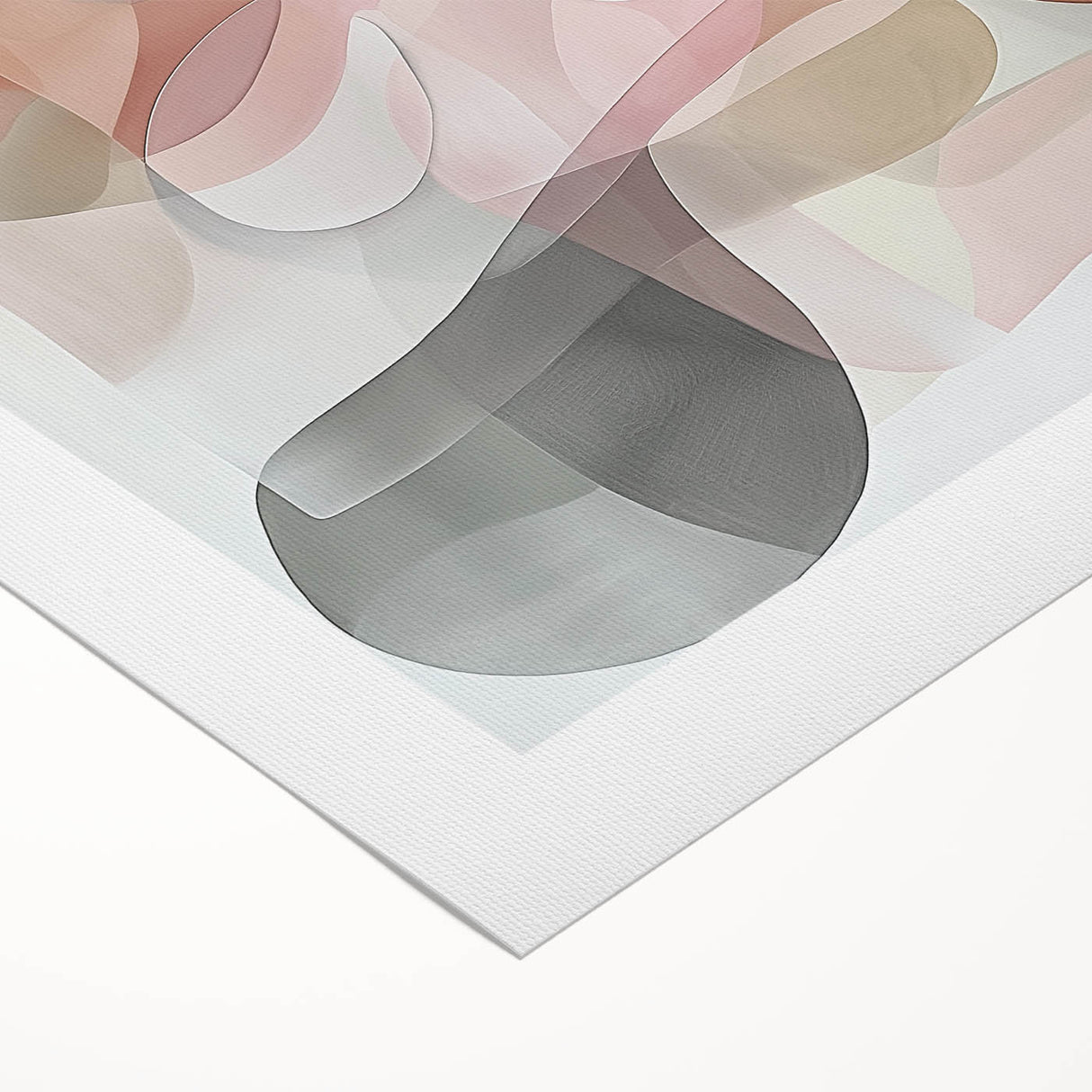 Abstract geometric rolled canvas artwork showcasing vibrant colors and intricate patterns, encapsulated in a protective cardboard tube for safe delivery.