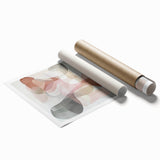 Abstract geometric rolled print showcasing vibrant shapes and colors, designed for modern decor. This art piece is elegantly packaged in a sturdy tube for safe delivery.