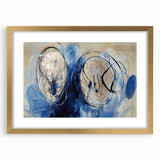 Elegant gold-framed abstract artwork featuring colorful splatters within a stylish mat, perfect for modern home decor. Ideal for enhancing living spaces with contemporary flair.