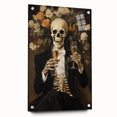 Spooky Wall Art - Elegant Skeleton Champagne Halloween Canvas