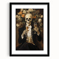 Spooky Wall Art - Elegant Skeleton Champagne Halloween Canvas