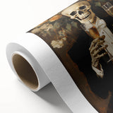 Spooky Wall Art - Elegant Skeleton Champagne Halloween Canvas