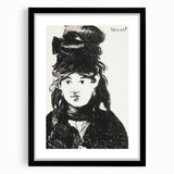 Édouard Manet's Berthe Morisot (In Black) - Impressionist Portrait Print
