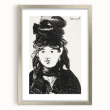 Édouard Manet's Berthe Morisot (In Black) - Impressionist Portrait Print