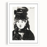 Édouard Manet's Berthe Morisot (In Black) - Impressionist Portrait Print