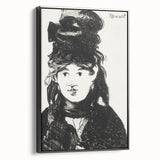 Édouard Manet's Berthe Morisot (In Black) - Impressionist Portrait Print