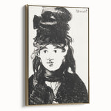 Édouard Manet's Berthe Morisot (In Black) - Impressionist Portrait Print