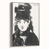 Édouard Manet's Berthe Morisot (In Black) - Impressionist Portrait Print