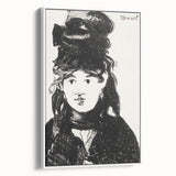 Édouard Manet's Berthe Morisot (In Black) - Impressionist Portrait Print