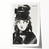 Édouard Manet's Berthe Morisot (In Black) - Impressionist Portrait Print