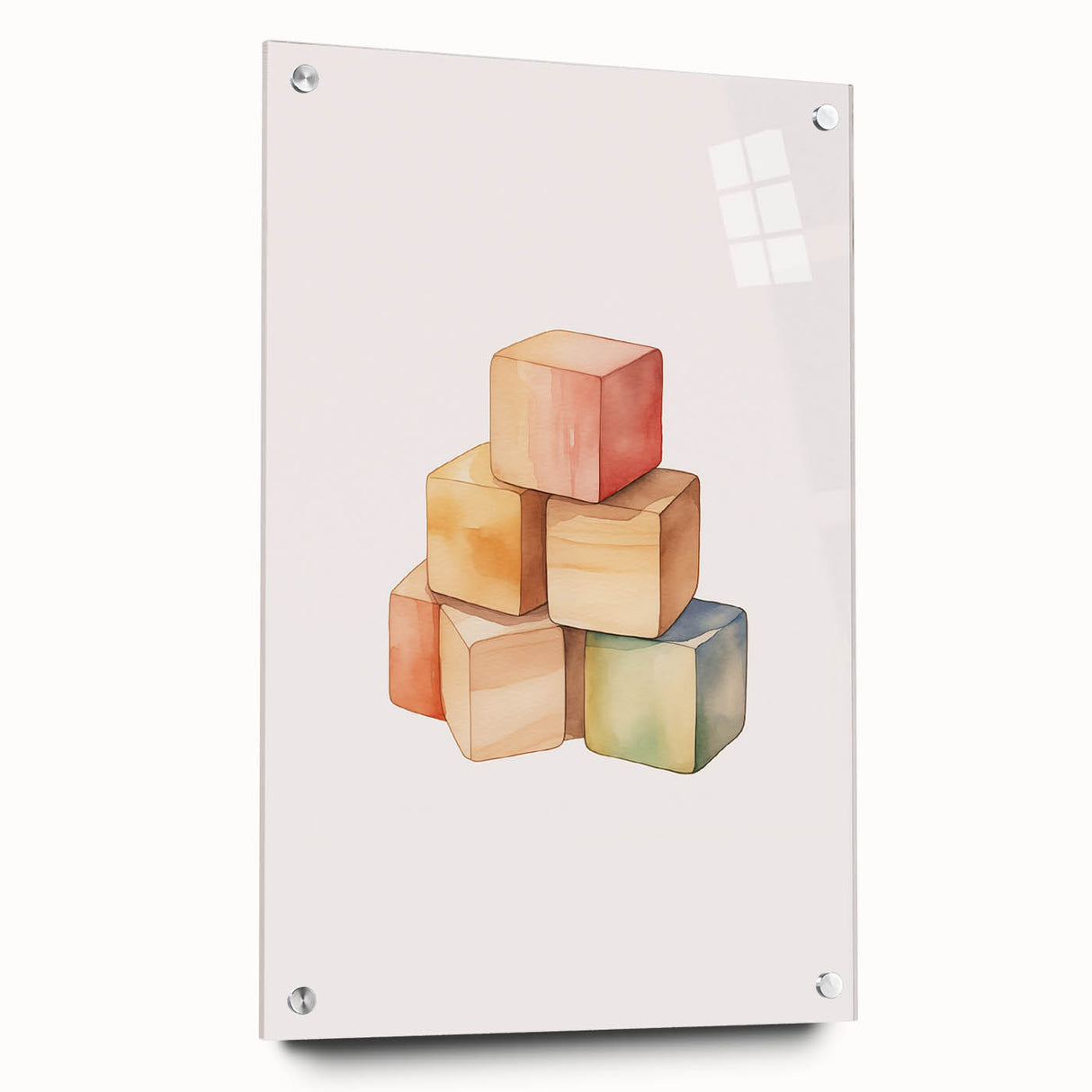 Colorful Wooden Blocks Nursery Wall Art – Baby Room Decor Prints