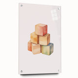 Colorful Wooden Blocks Nursery Wall Art – Baby Room Decor Prints