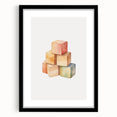 Colorful Wooden Blocks Nursery Wall Art – Baby Room Decor Prints