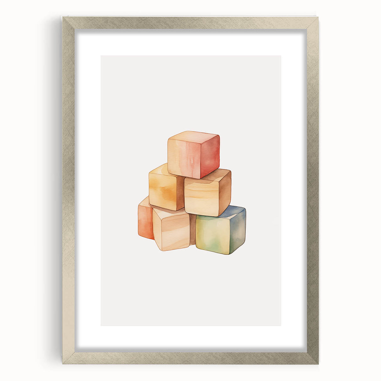 Colorful Wooden Blocks Nursery Wall Art – Baby Room Decor Prints