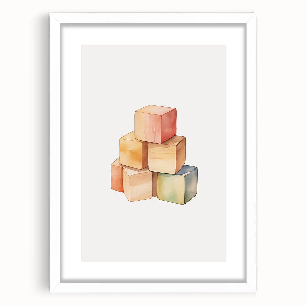 Colorful Wooden Blocks Nursery Wall Art – Baby Room Decor Prints
