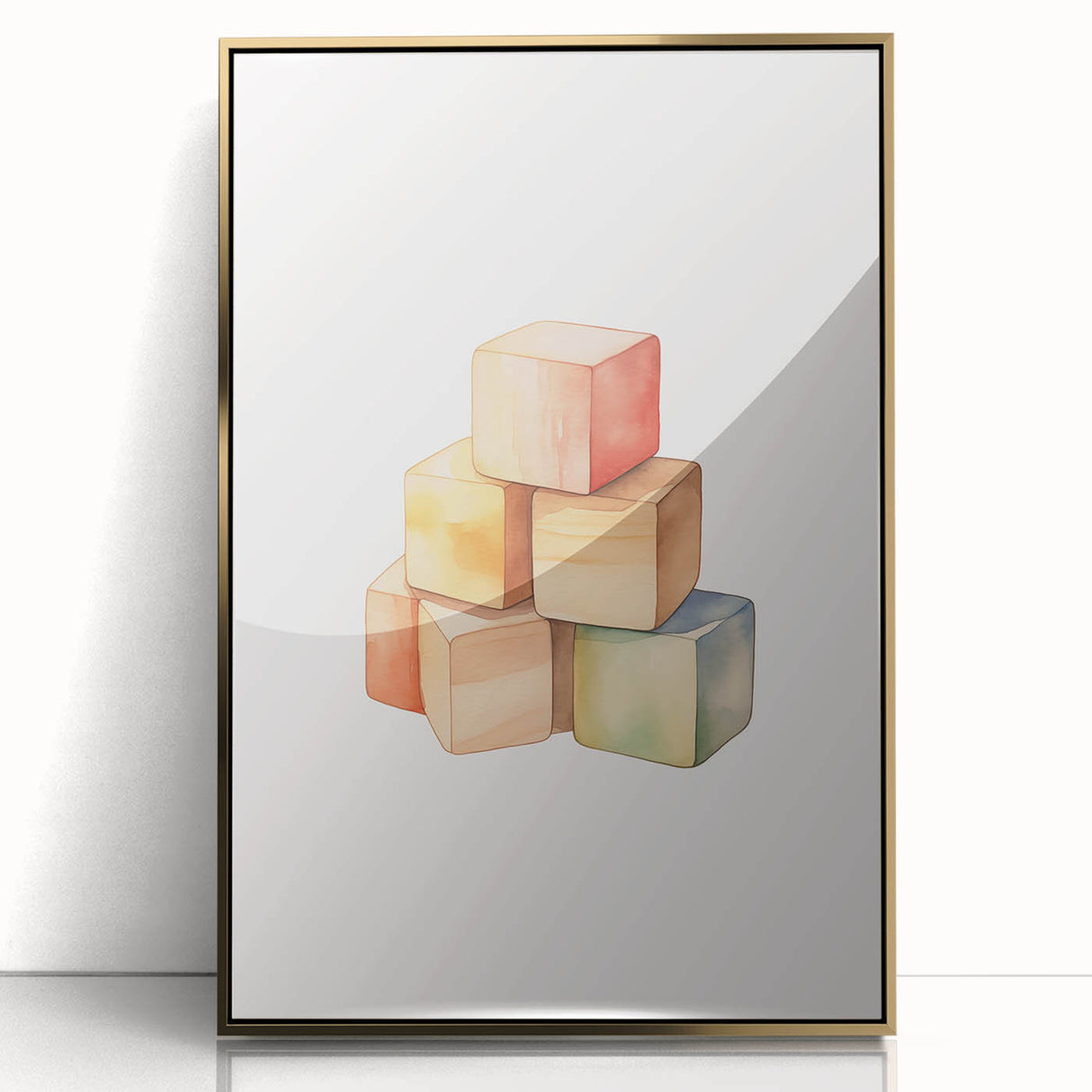 Colorful Wooden Blocks Nursery Wall Art – Baby Room Decor Prints
